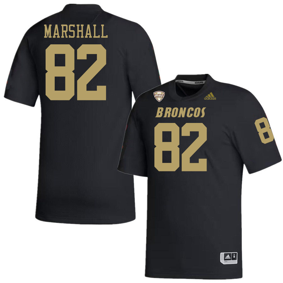 #82 Terence Marshall Western Michigan Broncos College Football Jerseys Stitched-Black